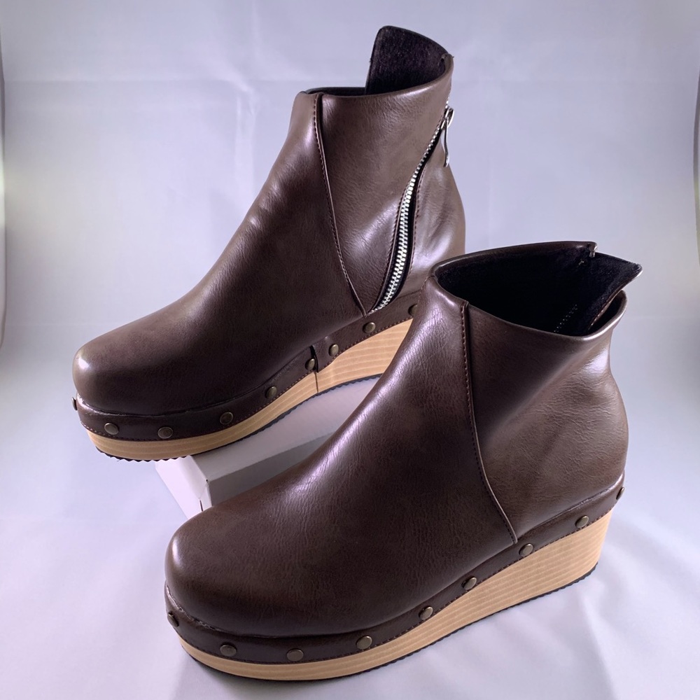 Brown Wedge Boots never worn!